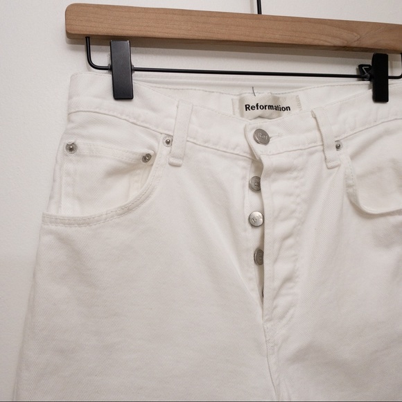 REFORMATION Cynthia High Relaxed Jean White - Picture 4 of 10